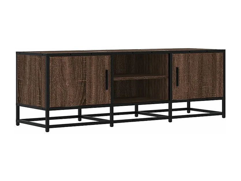 Meuble TV chêne marron 120x35x41 bois d'ingénierie et métal