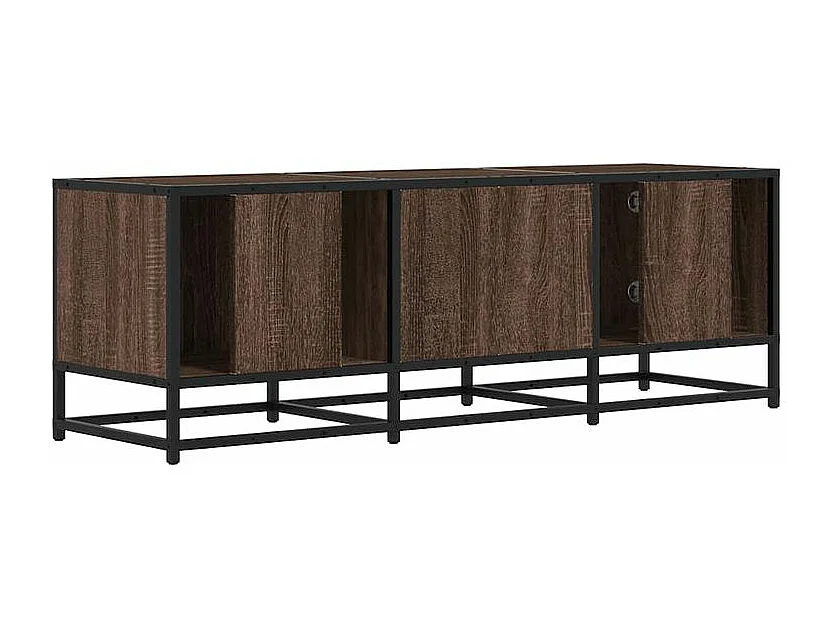 Meuble TV chêne marron 120x35x41 bois d'ingénierie et métal