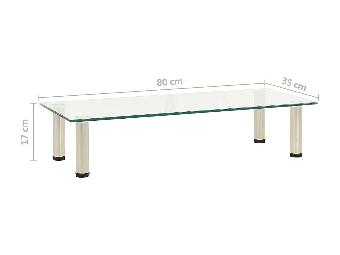 Meuble TV Transparent 80x35x17 Verre trempé