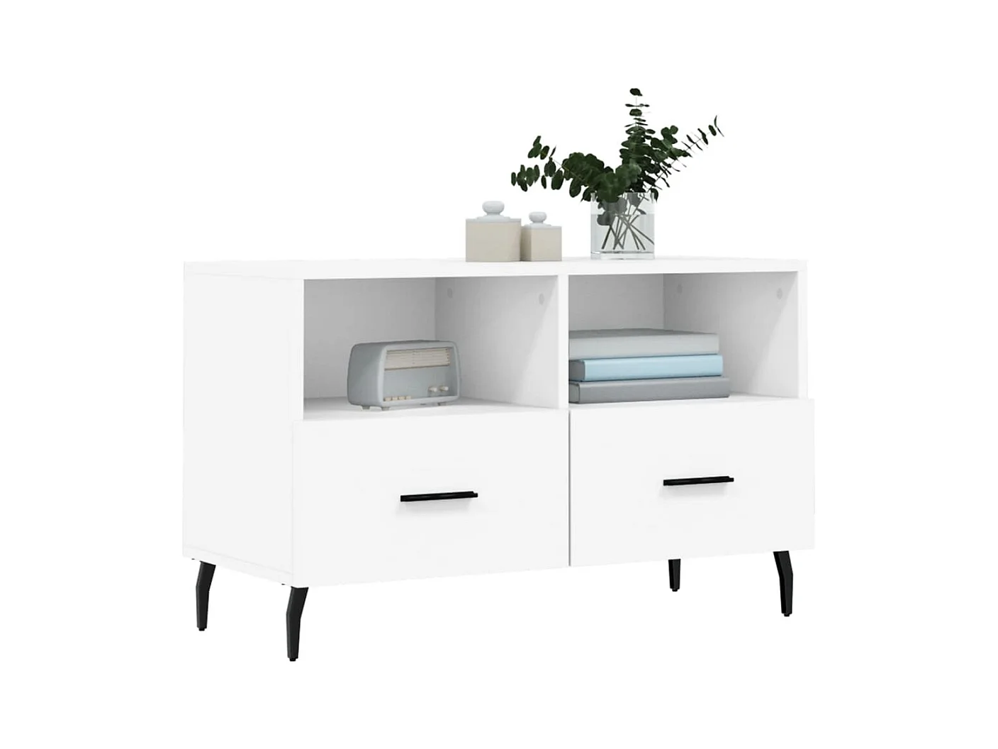 Meuble TV Blanc 80x36x50 Bois d'ingénierie