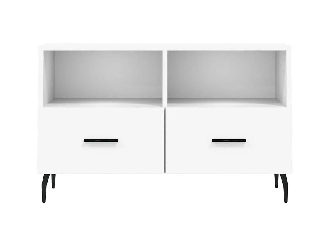 Meuble TV Blanc 80x36x50 Bois d'ingénierie