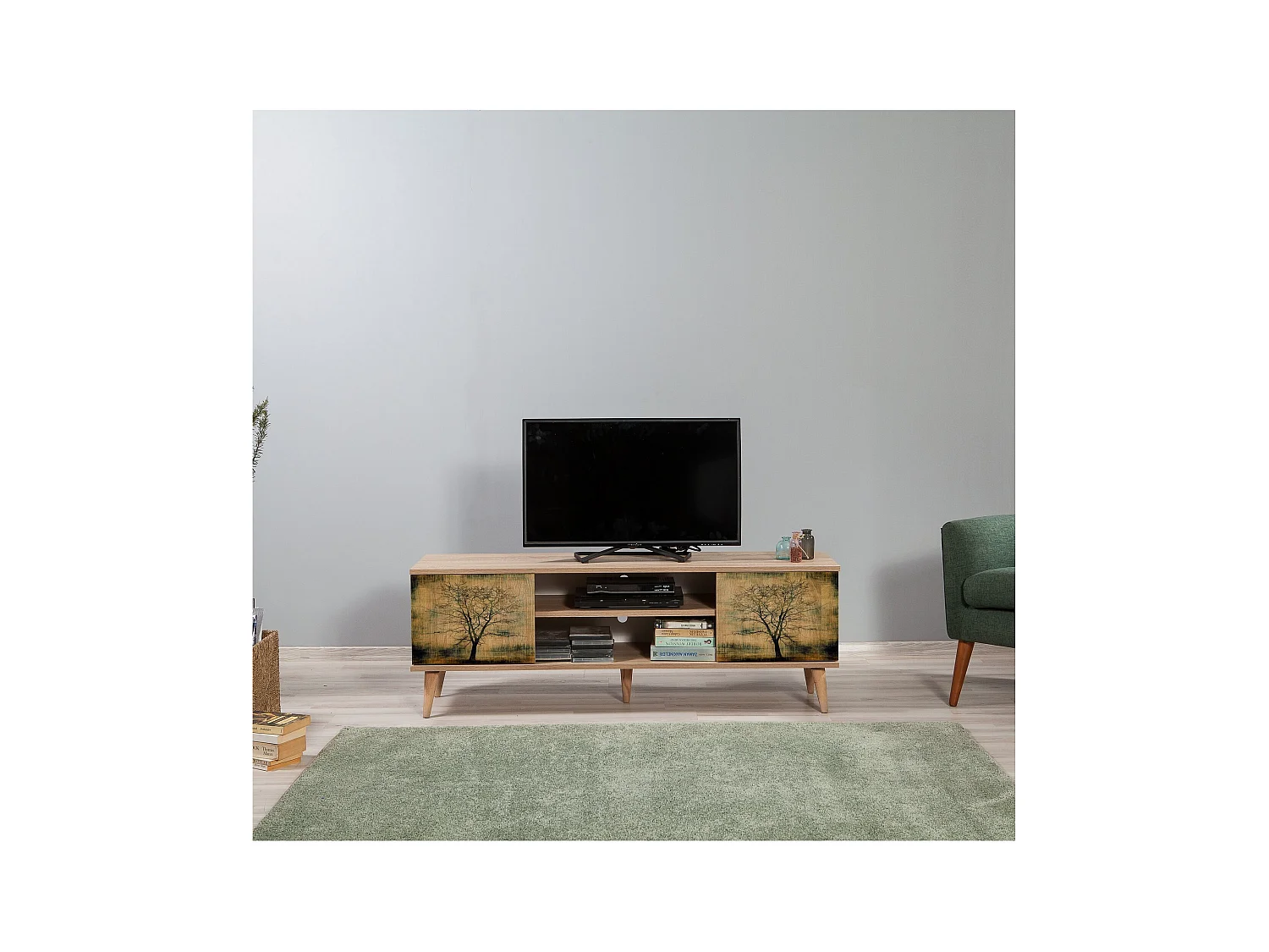Mueble de TV – 140 x 50 x 40 cm – Roble Sonoma – Melamina