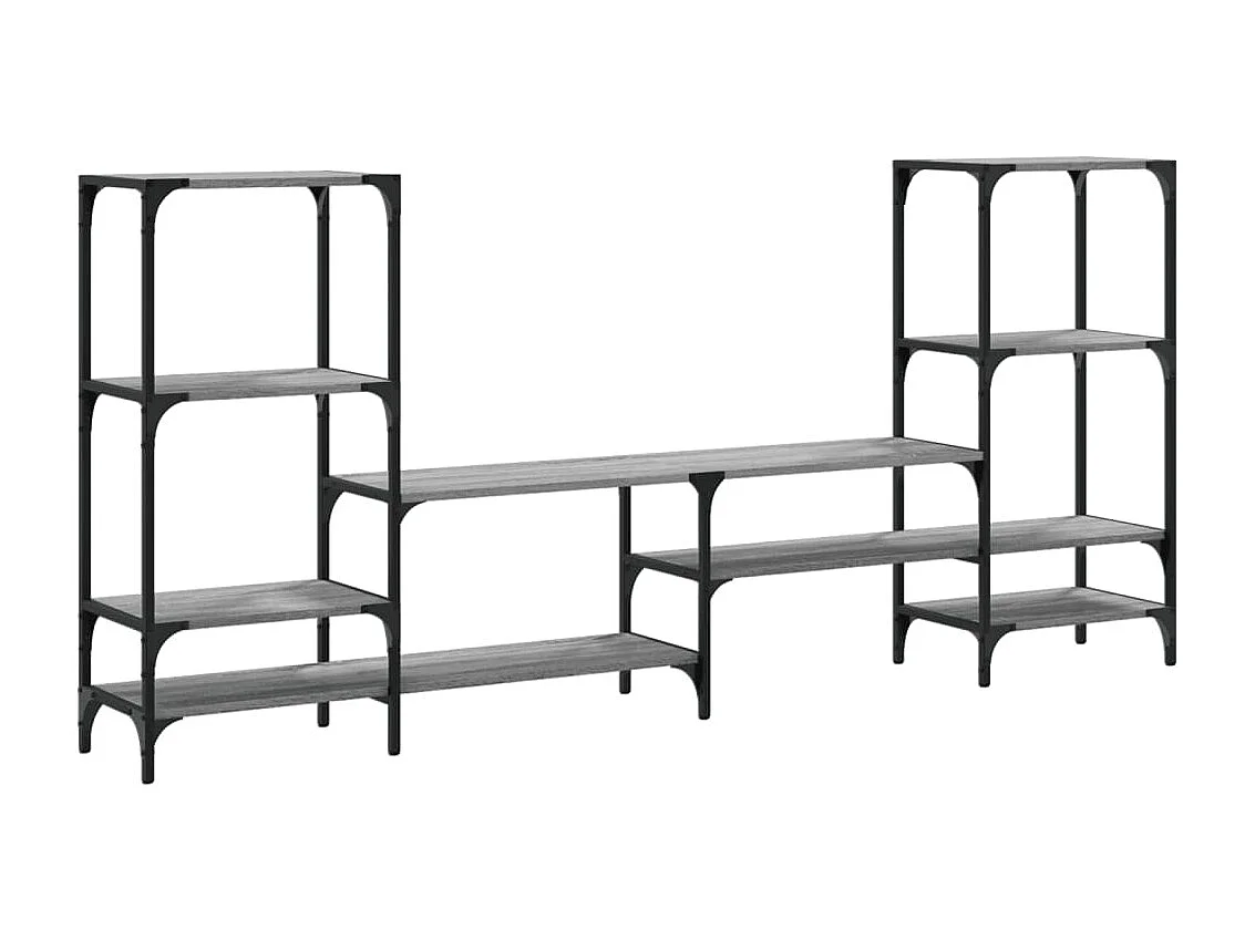 Meuble TV sonoma gris 206,5x28,5x95 bois d'ingénierie