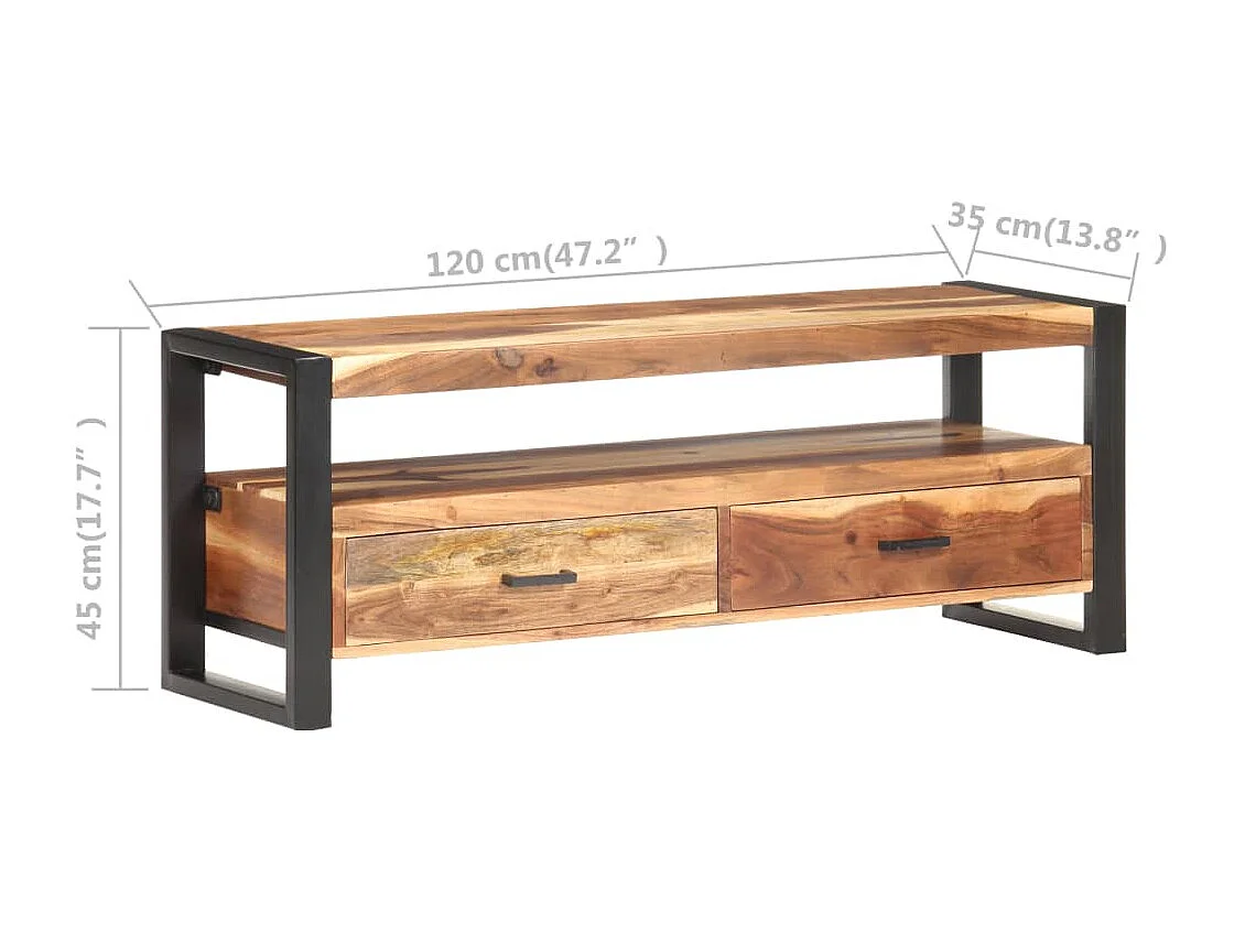 Meuble TV 120x35x45 Bois solide