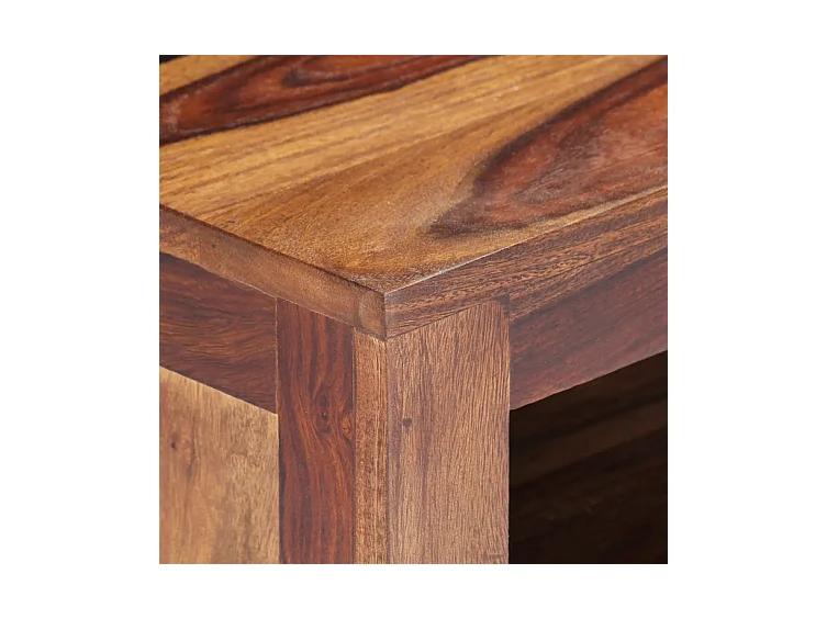 Meuble TV 2 tiroirs sesham massif foncé Balima