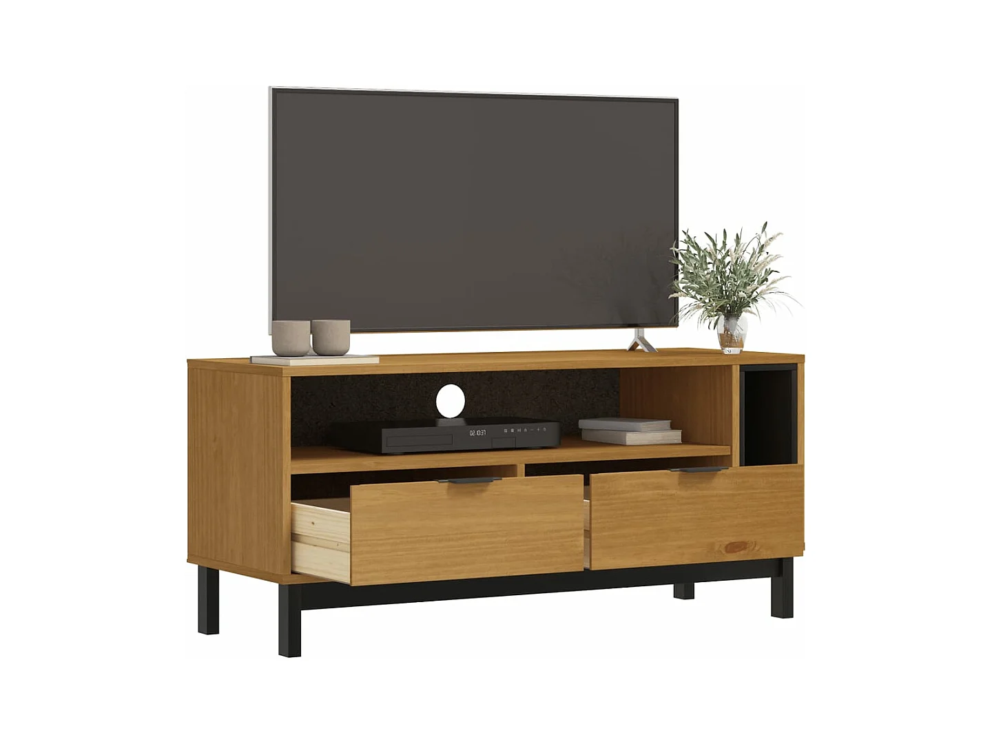 Meuble TV FLAM 110x40x50 bois massif de pin