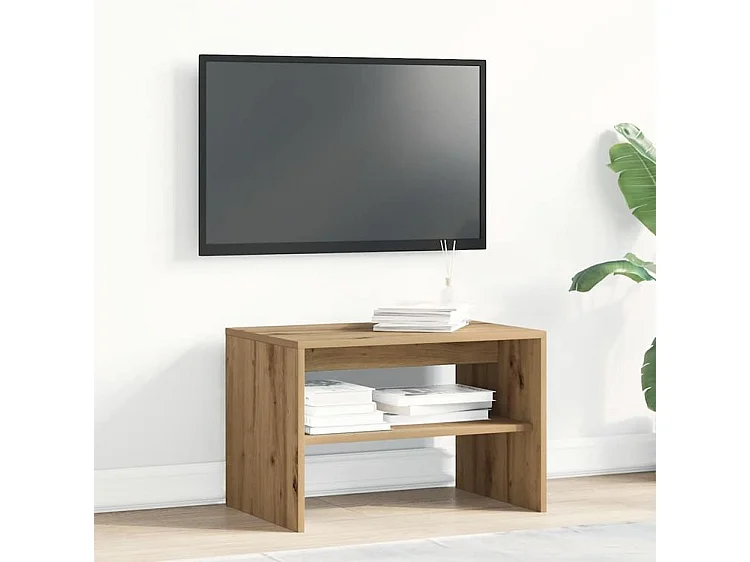 Meuble TV chêne artisanal 60x40x40 bois d'ingénierie