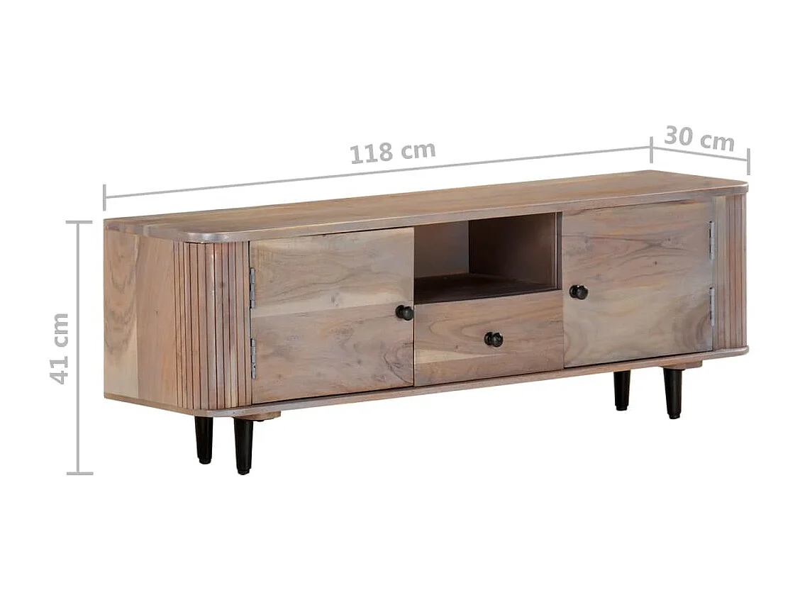 Meuble TV 118x30x40 Bois d'acacia massif