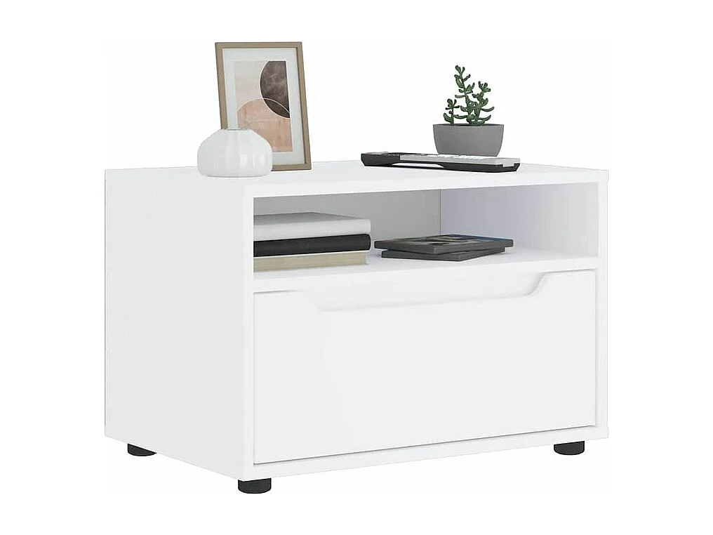 Meuble TV VISNES blanc 60x40x38 bois d'ingénierie