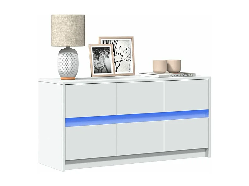 Meuble TV avec LED blanc 100x34x50 bois d'ingénierie