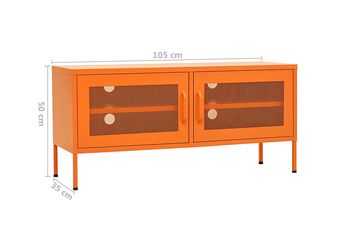 Meuble TV Orange 105x35x50 Acier 2