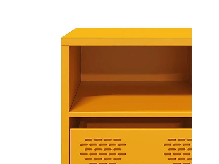 Meuble TV jaune moutarde 135x39x43,5 acier laminé à froid