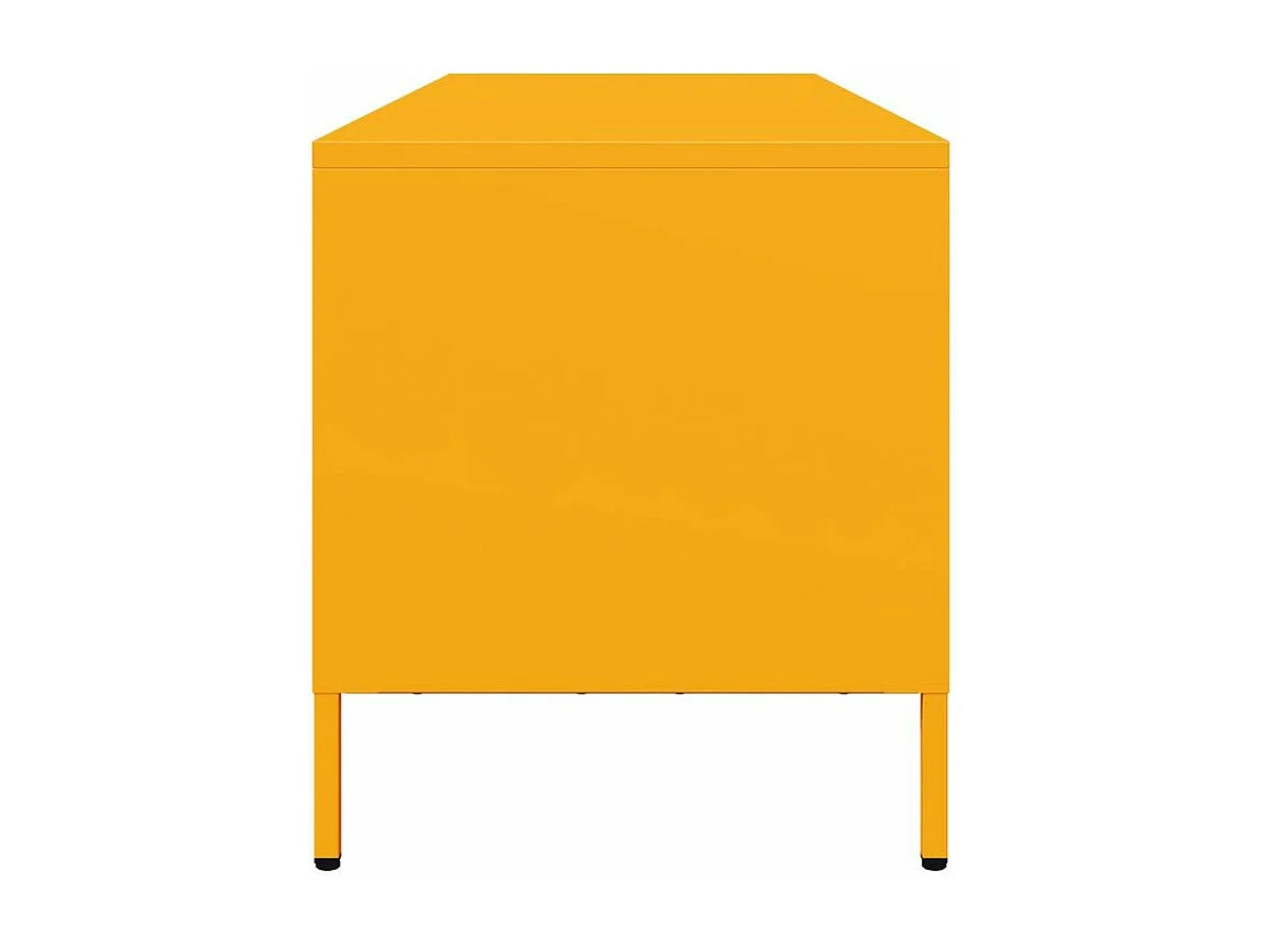Meuble TV jaune moutarde 135x39x43,5 acier laminé à froid