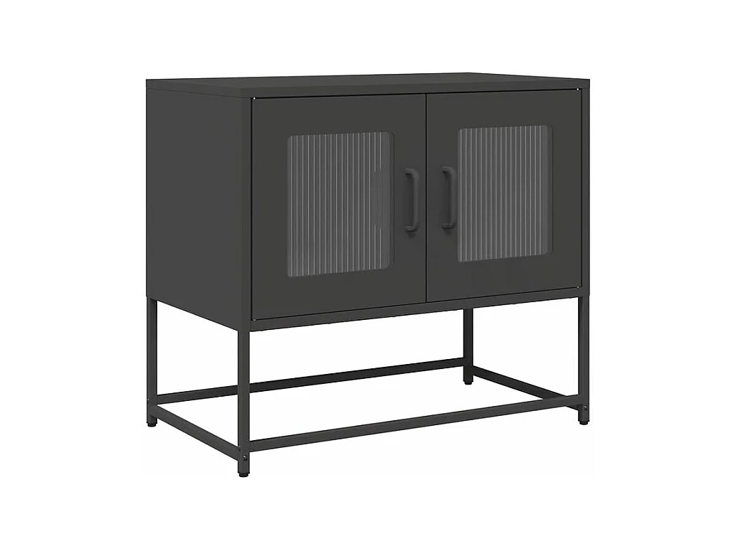 Meuble TV noir 68x39x60,5 acier laminé à froid
