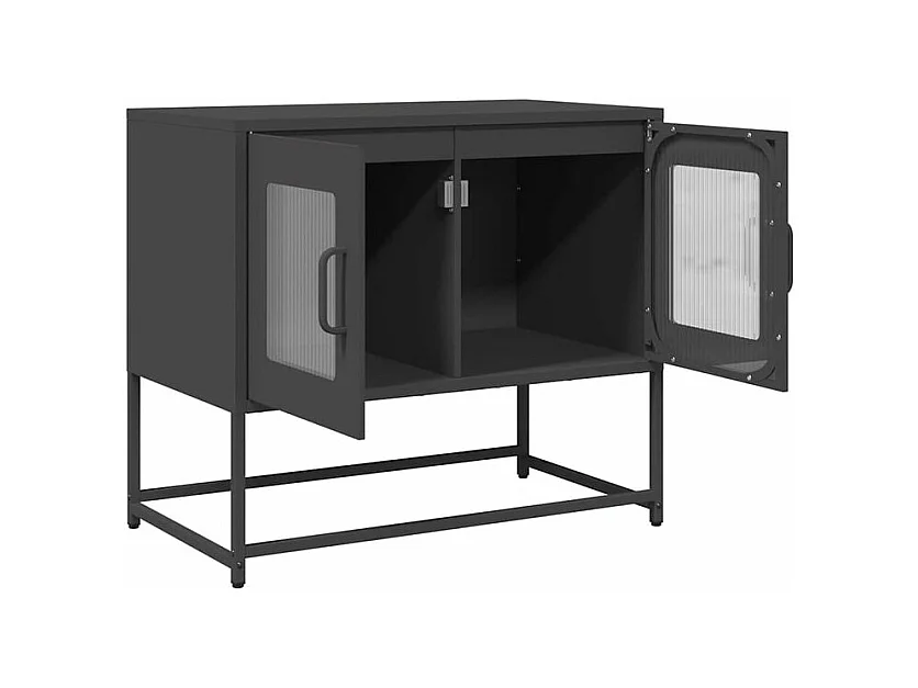 Meuble TV noir 68x39x60,5 acier laminé à froid
