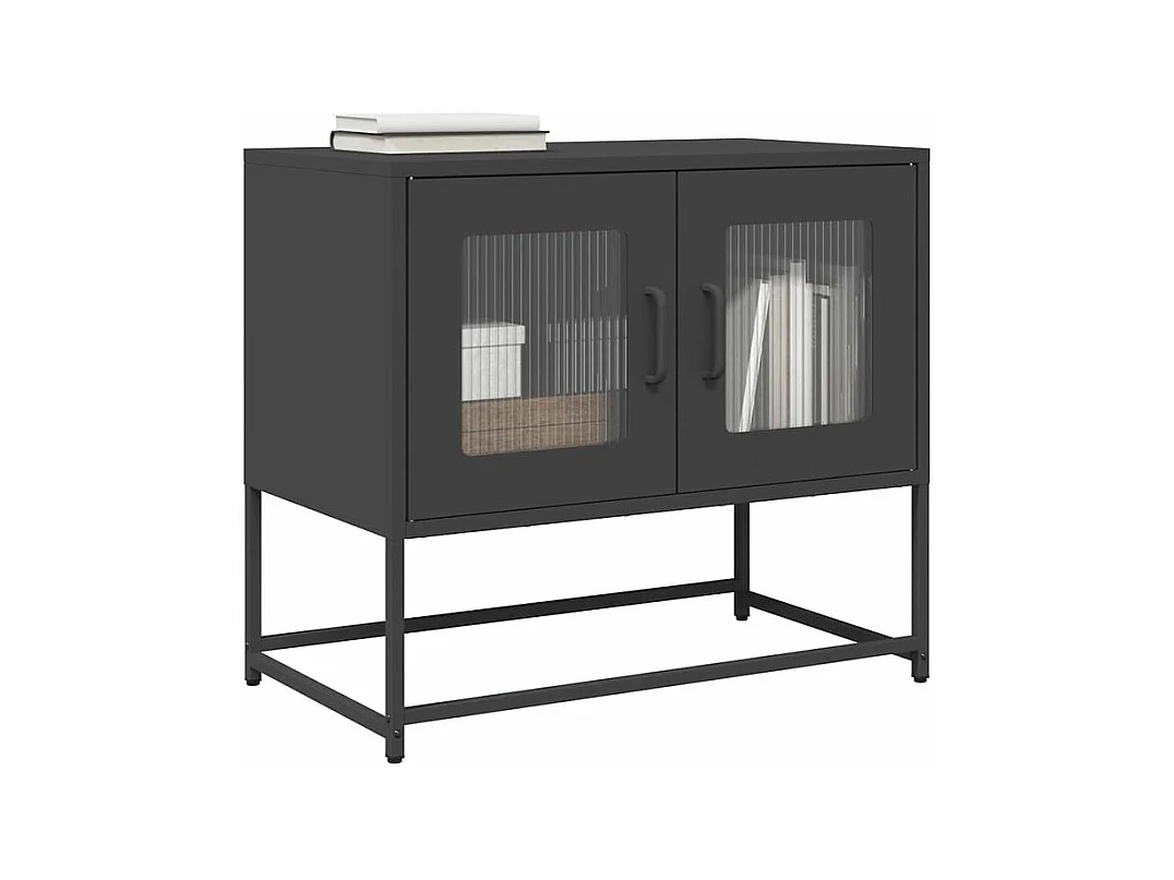 Meuble TV noir 68x39x60,5 acier laminé à froid