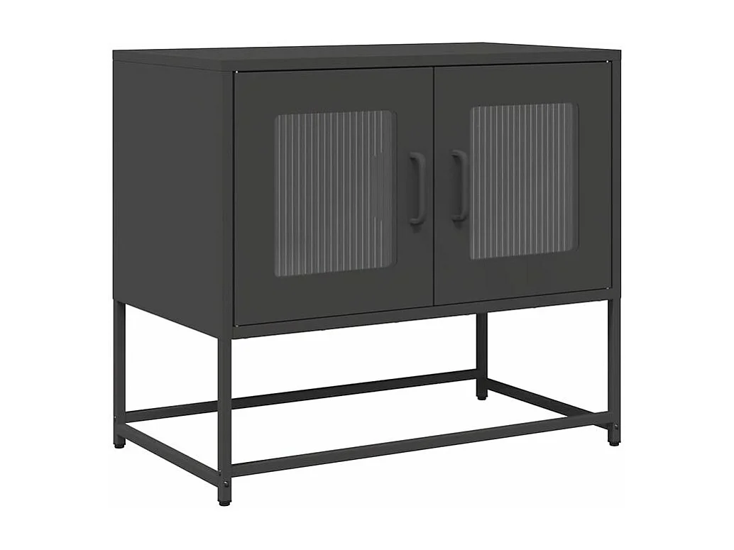 Meuble TV noir 68x39x60,5 acier laminé à froid
