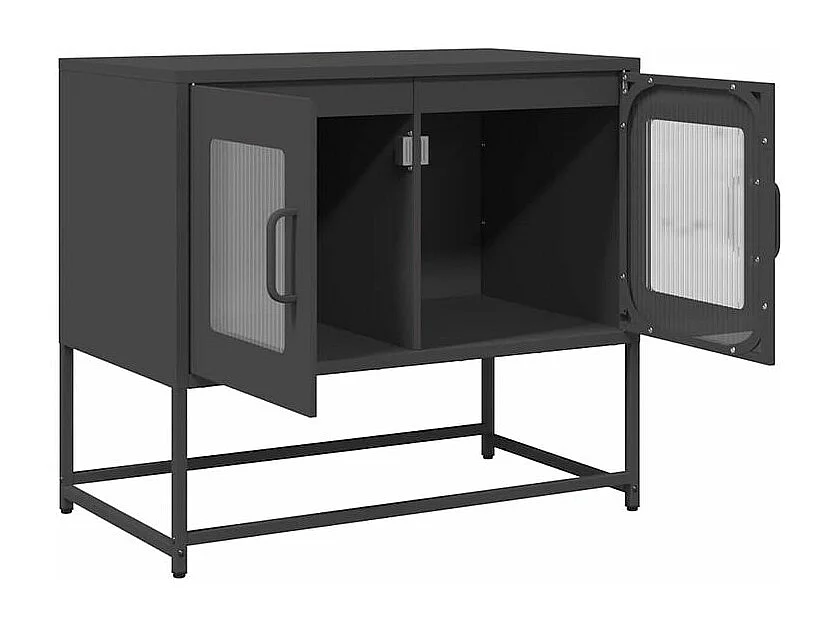 Meuble TV noir 68x39x60,5 acier laminé à froid