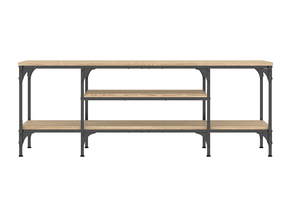 Meuble TV chêne sonoma 121x35x45 bois d'ingénierie et fer