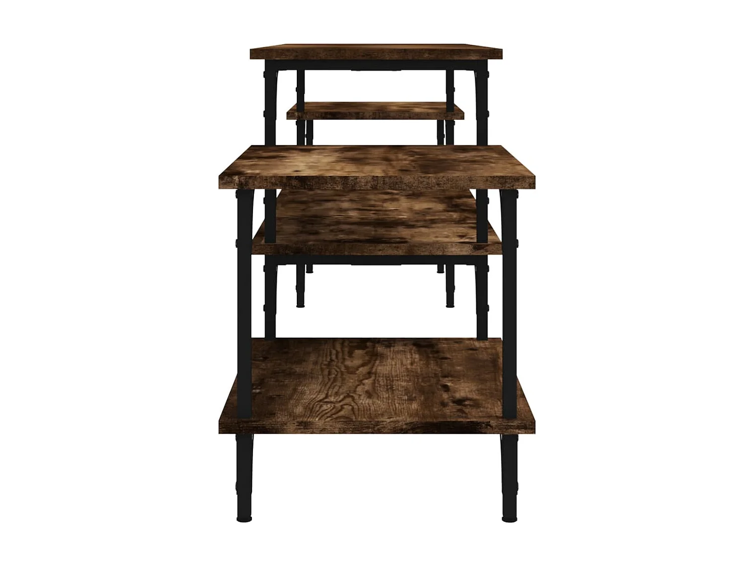 Meuble TV chêne fumé 197x35x52 bois d'ingénierie