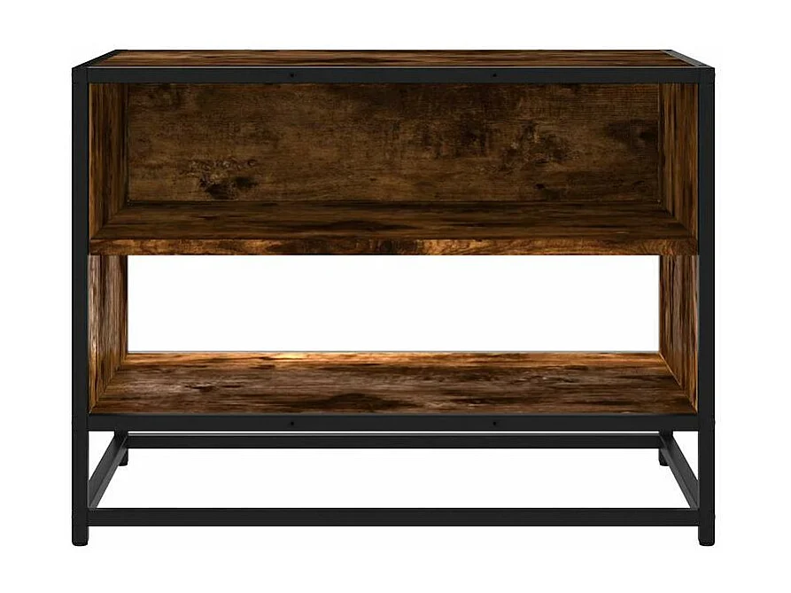 Meuble TV chêne fumé 61x40x46 bois d'ingénierie et métal