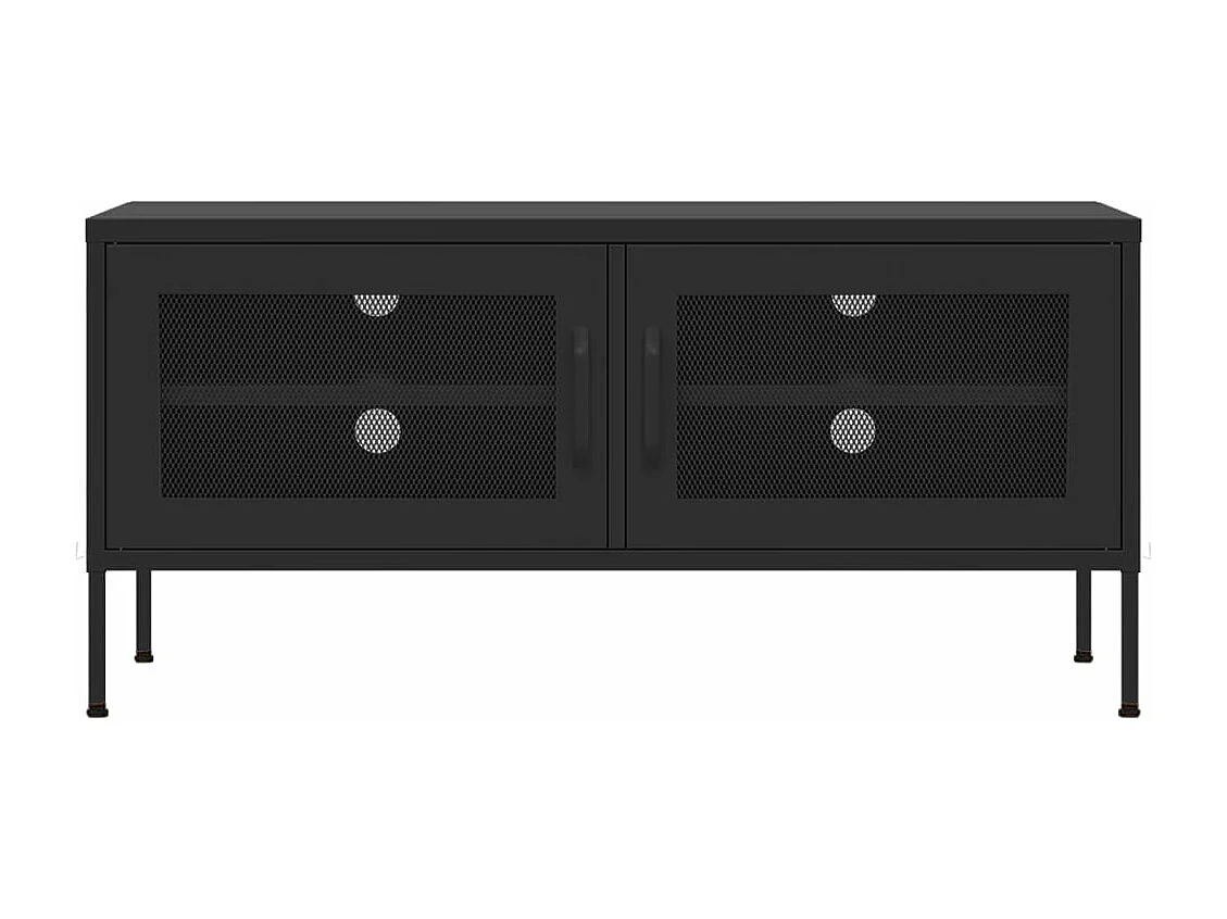 Meuble TV Noir 105x35x50 Acier 2