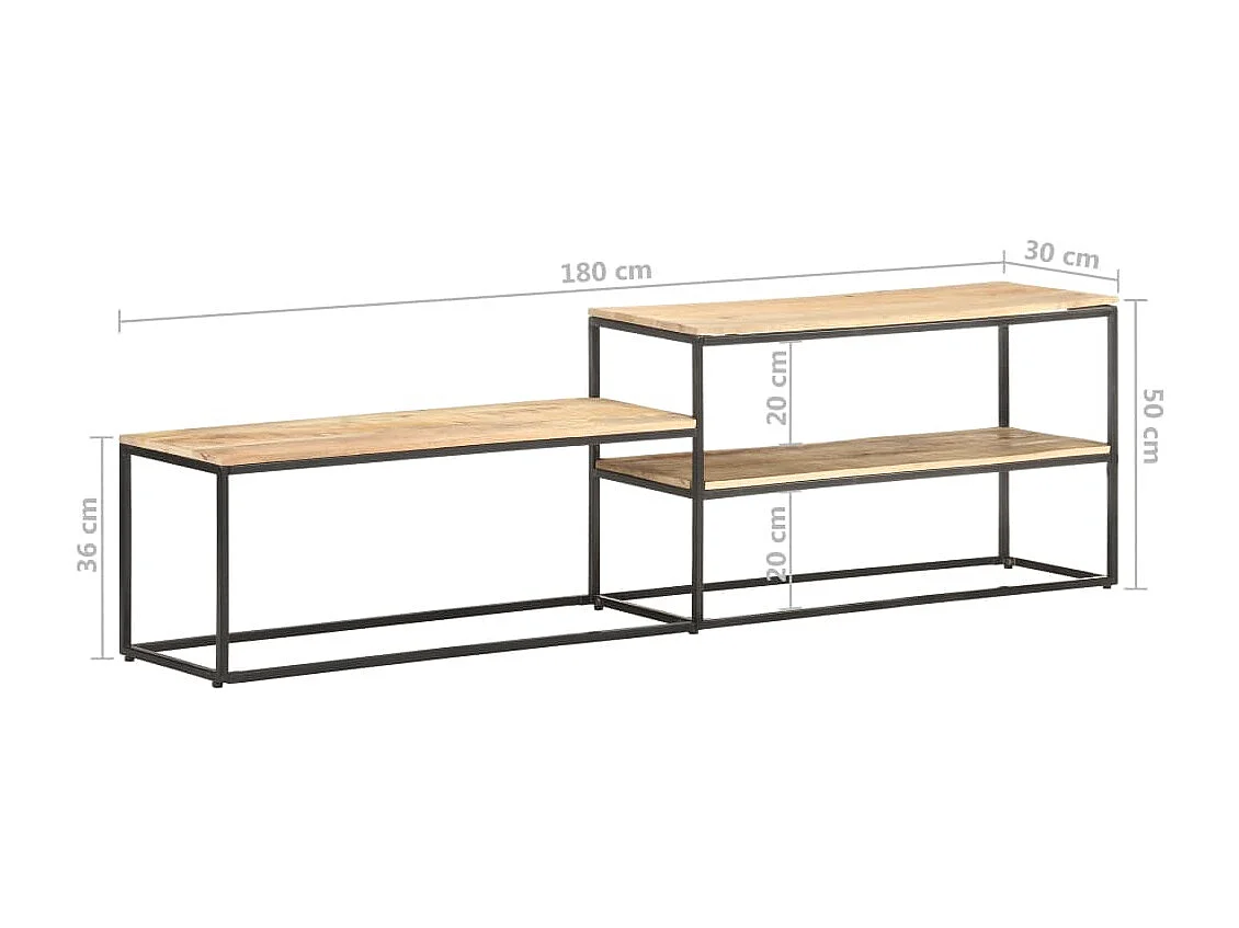 Meuble TV 180x30x50 Bois de manguier brut