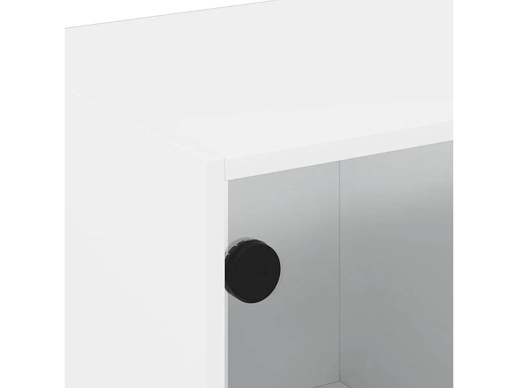 Meuble TV avec portes en verre blanc 68x37x42