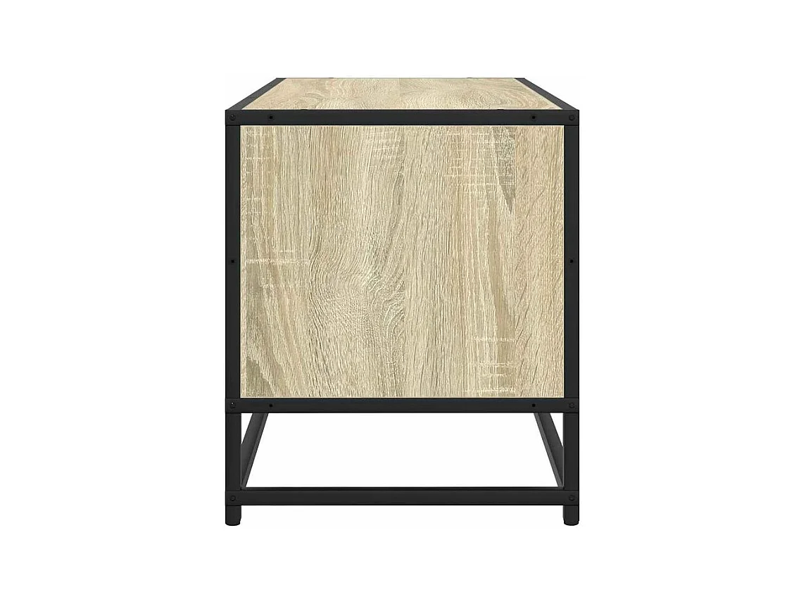 Meuble TV chêne sonoma 100x34,5x40 bois d'ingénierie et métal