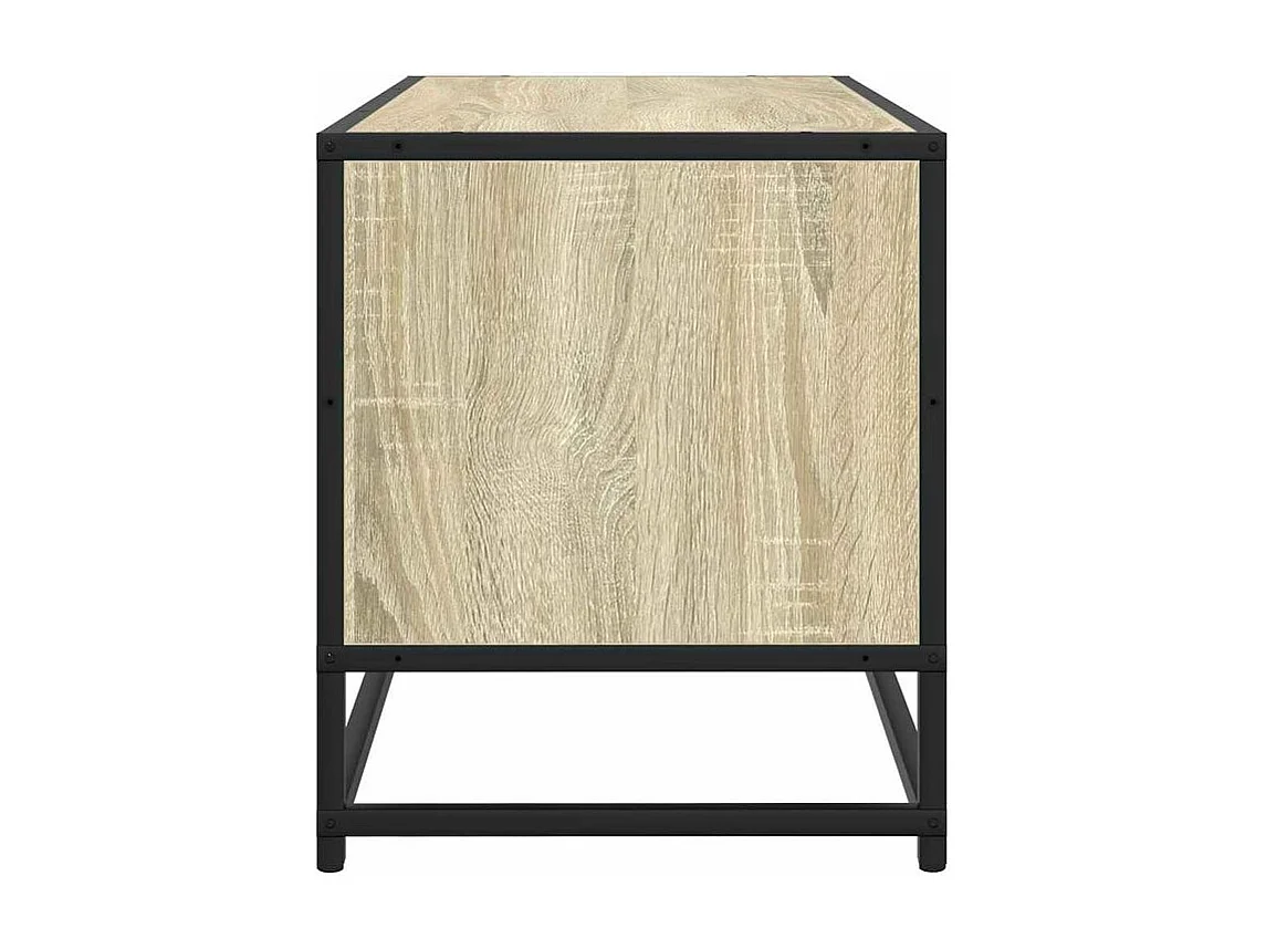 Meuble TV chêne sonoma 100x34,5x40 bois d'ingénierie et métal