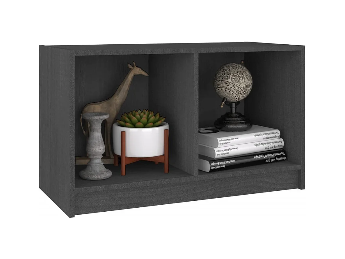 Meuble TV Gris 70x33x42 Bois de pin massif