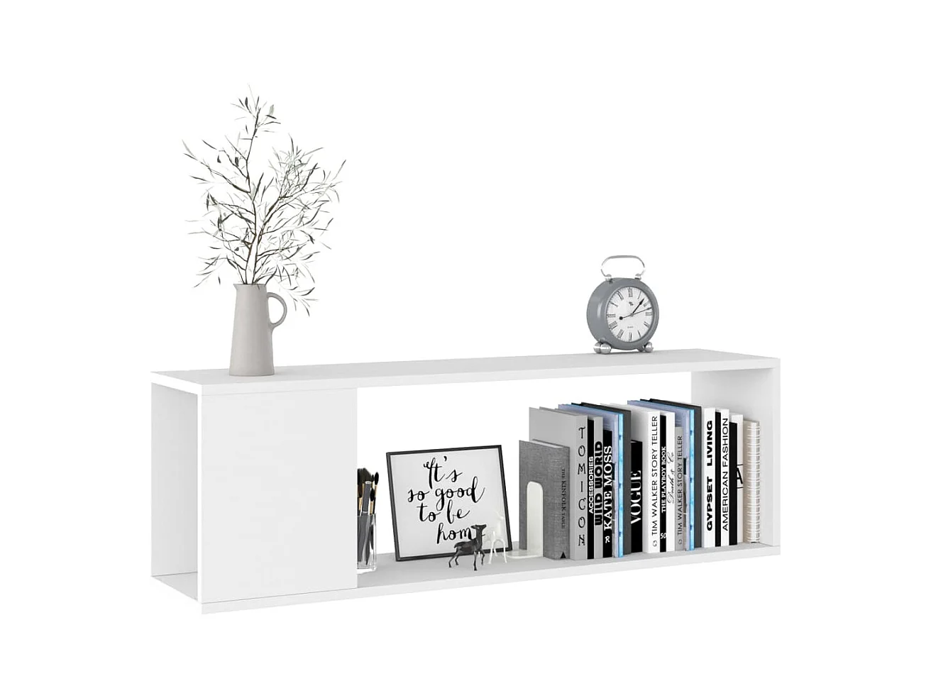 Meuble TV Blanc 100x24x32