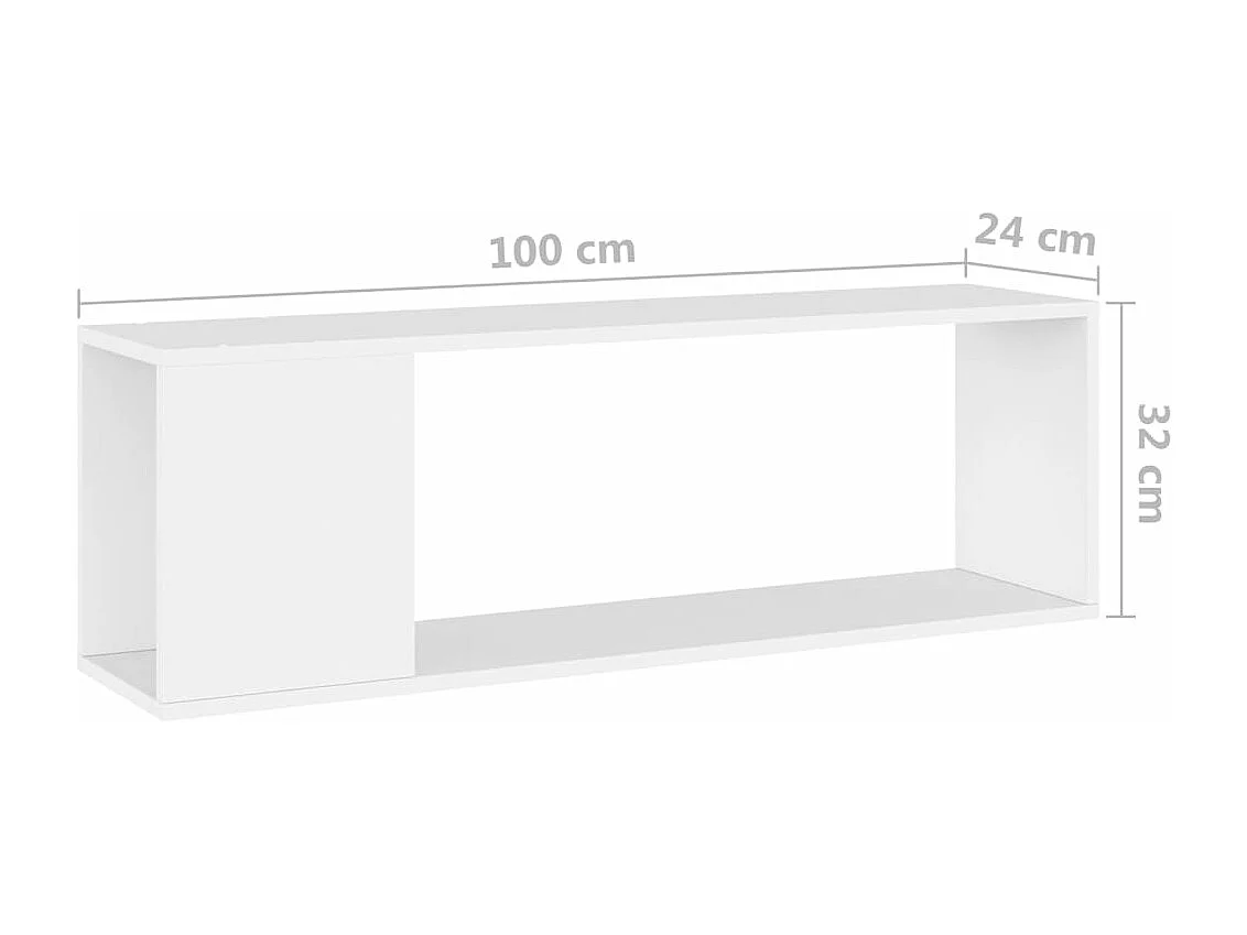 Meuble TV Blanc 100x24x32
