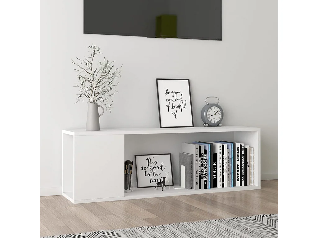 Meuble TV Blanc 100x24x32