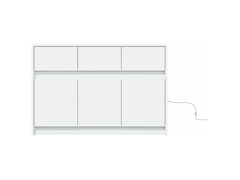 Tv-meubel met LED 91x34x61 cm bewerkt hout wit