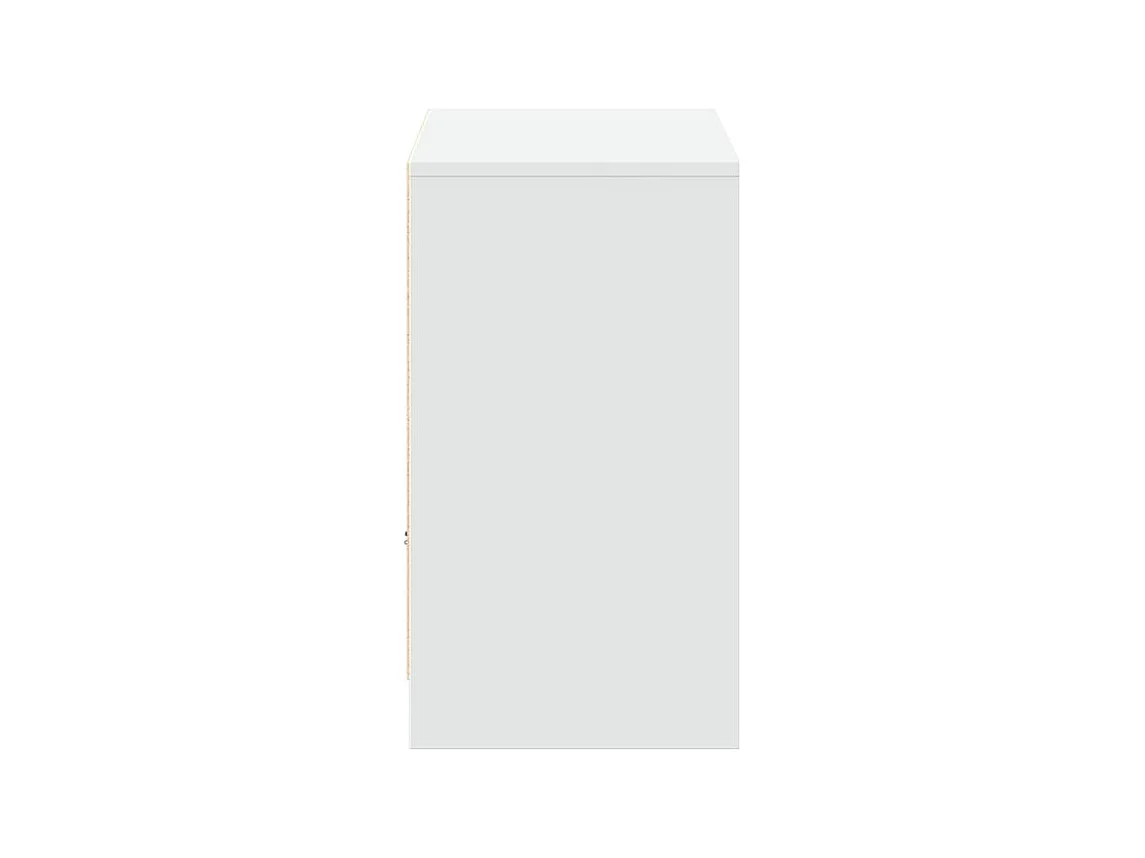 Tv-meubel met LED 91x34x61 cm bewerkt hout wit