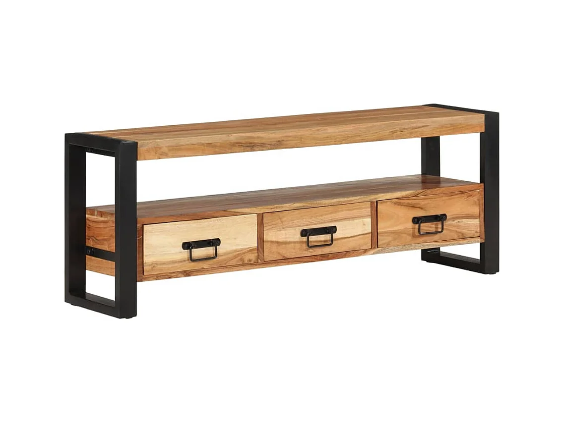 Meuble TV 120x30x45 bois d'acacia massif