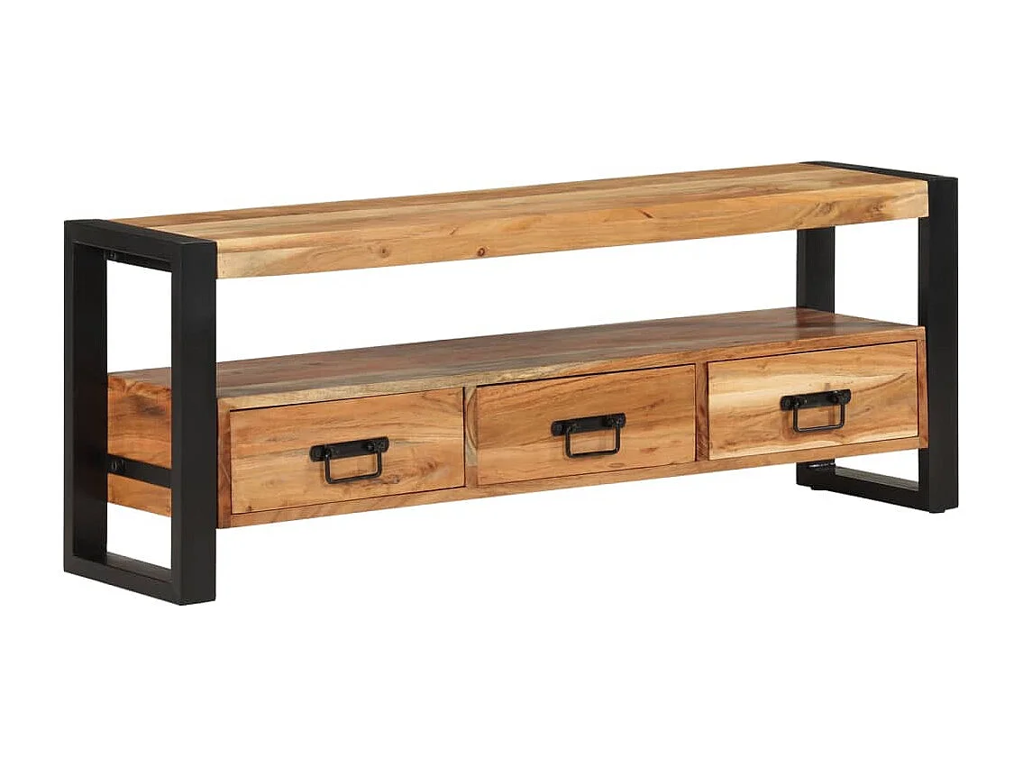 Meuble TV 120x30x45 bois d'acacia massif