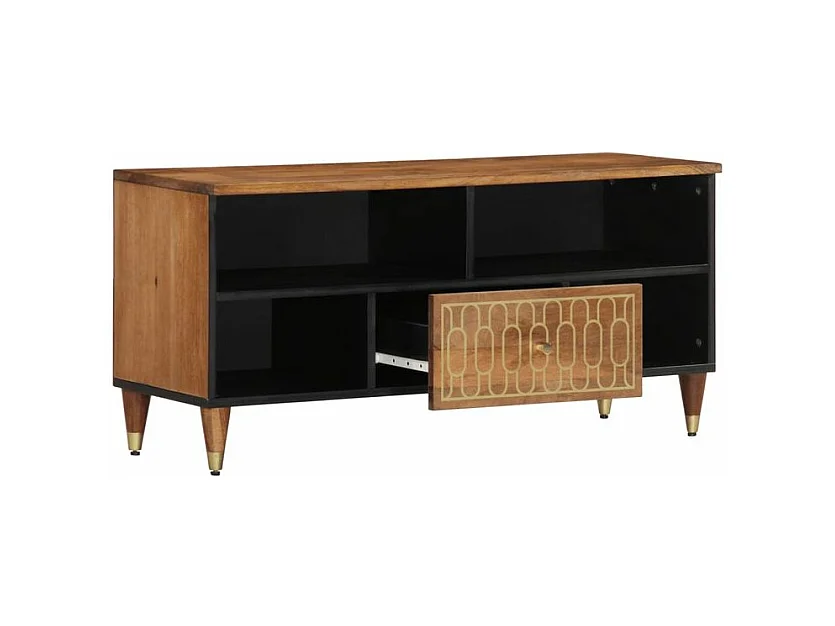 Meuble TV 100x33x46 bois massif de manguier