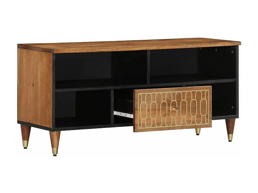 Meuble TV 100x33x46 bois massif de manguier