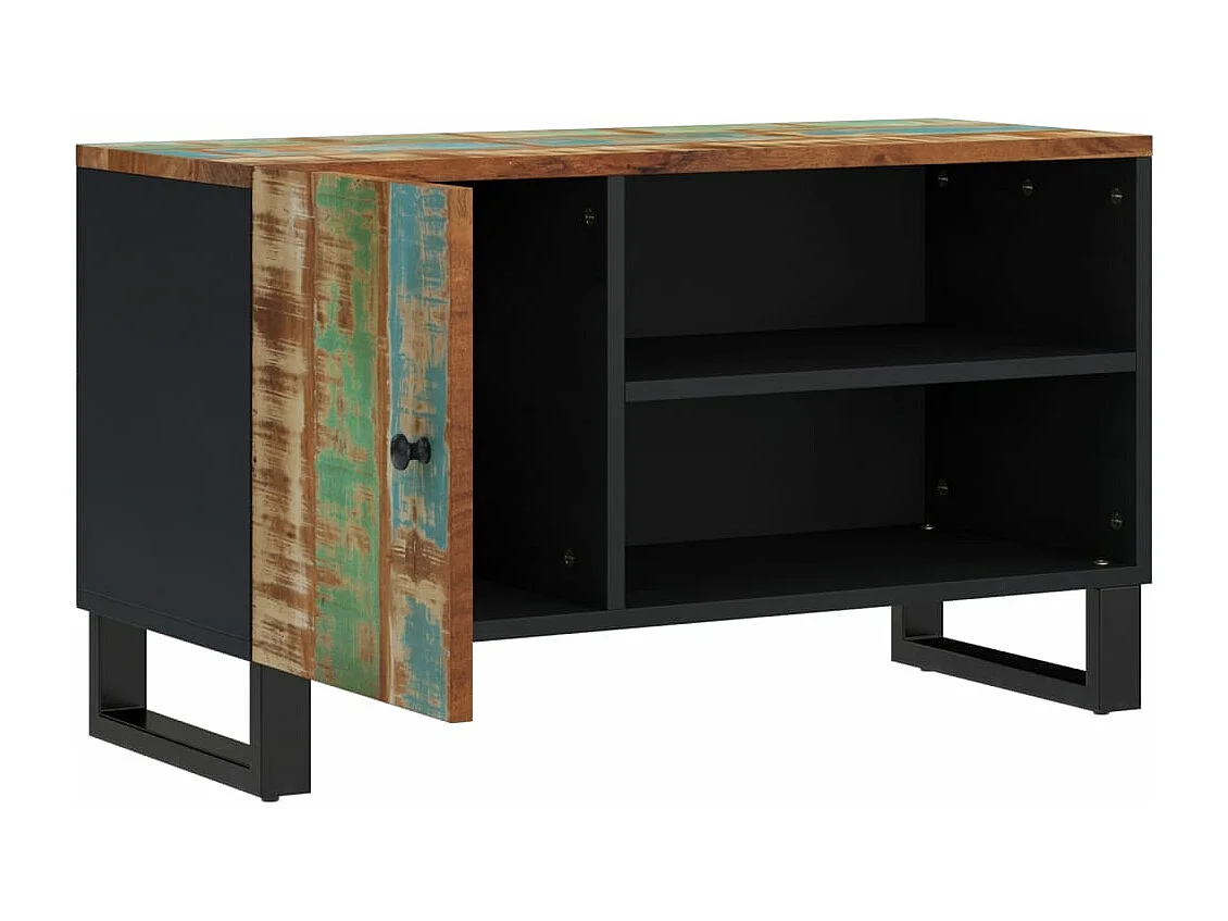 Meuble TV 80x33x46 bois de récupération et d'ingénierie
