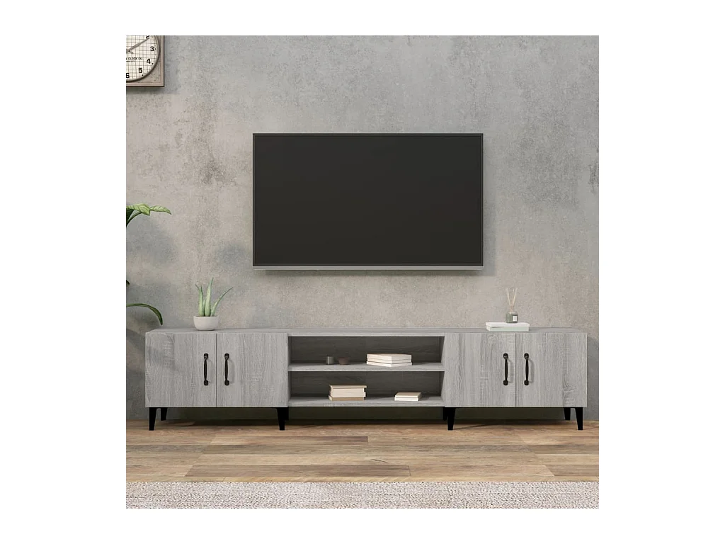 Meuble TV sonoma gris 180x31,5x40 bois d'ingénierie