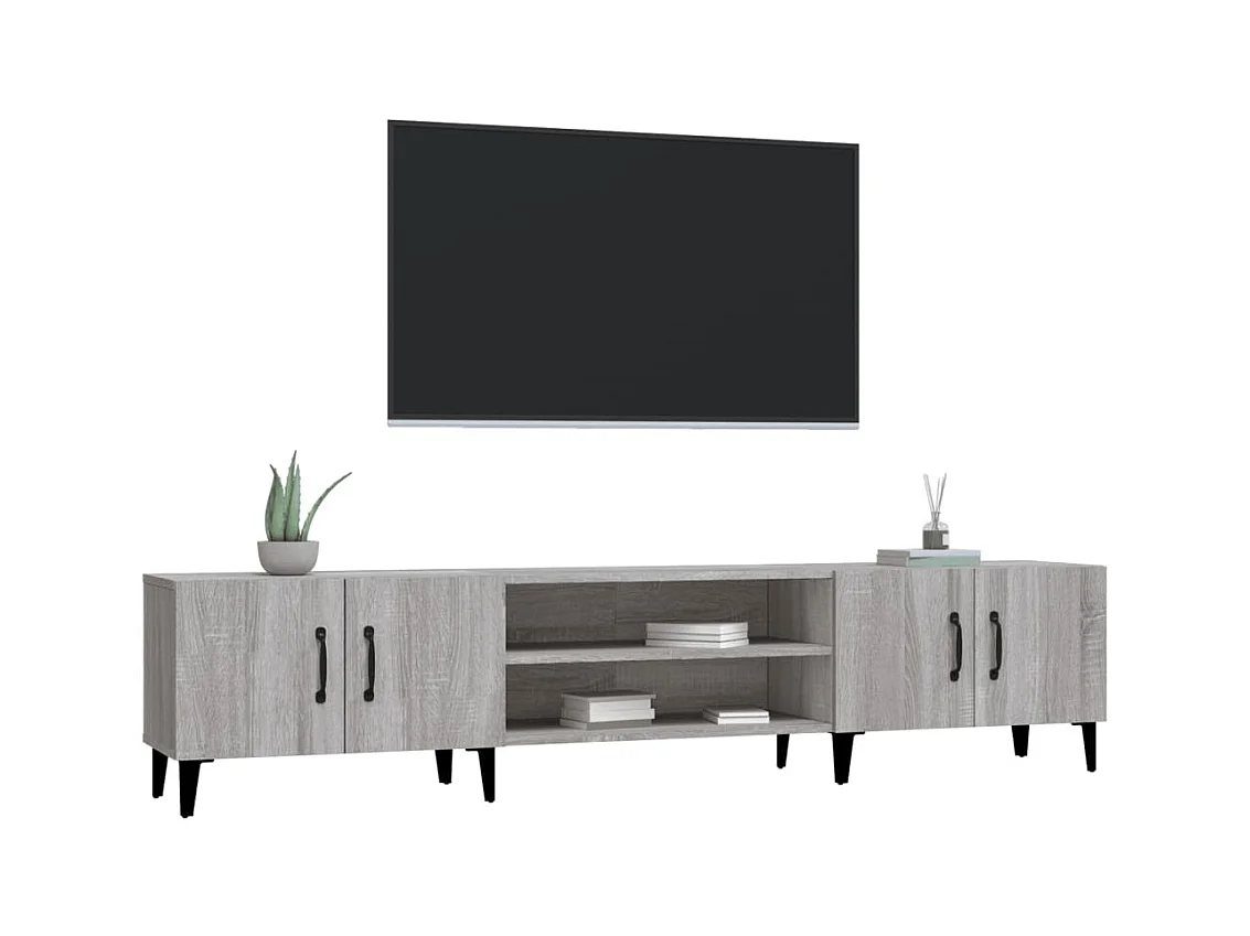 Meuble TV sonoma gris 180x31,5x40 bois d'ingénierie