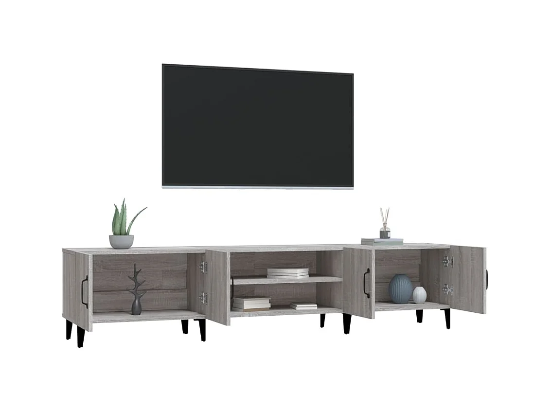 Meuble TV sonoma gris 180x31,5x40 bois d'ingénierie