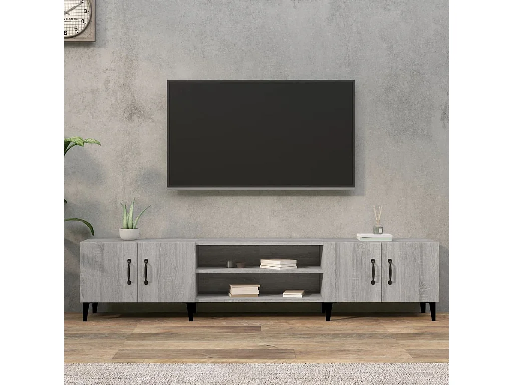 Meuble TV sonoma gris 180x31,5x40 bois d'ingénierie