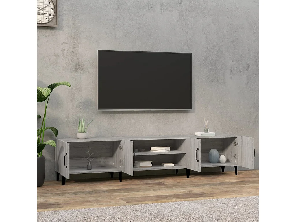 Meuble TV sonoma gris 180x31,5x40 bois d'ingénierie