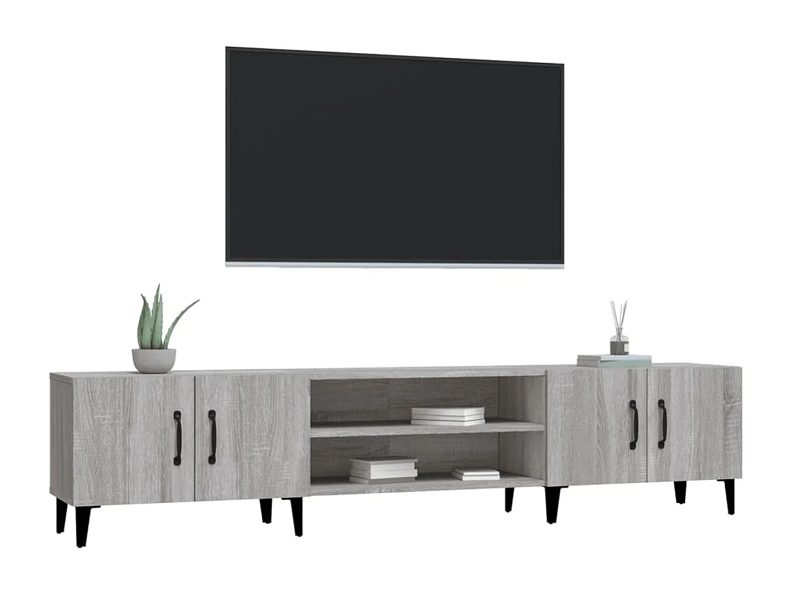 Meuble TV sonoma gris 180x31,5x40 bois d'ingénierie
