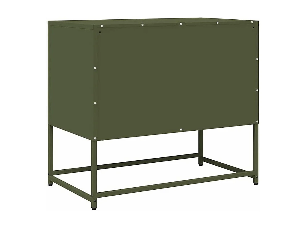 Meuble TV vert olive 68x39x60,5 acier laminé à froid