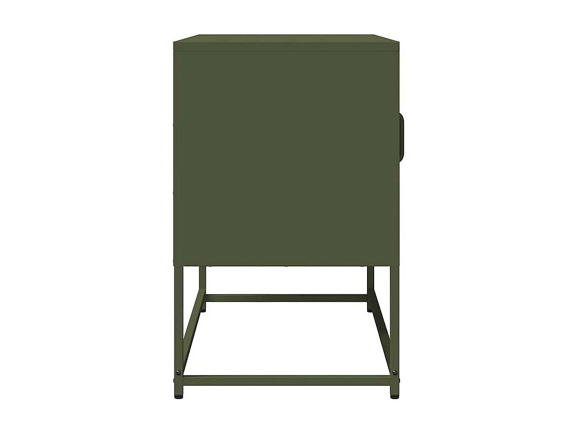 Meuble TV vert olive 68x39x60,5 acier laminé à froid
