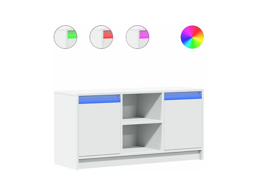 Meuble TV avec LED blanc 100x34x50 bois d'ingénierie